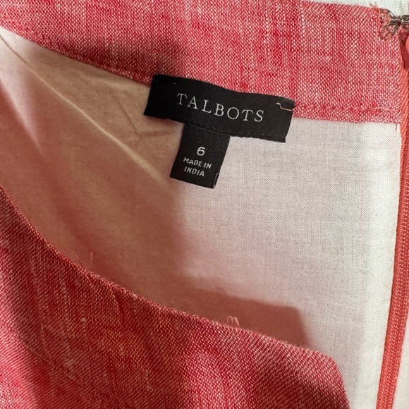 Talbots Linen Stripe Sleeveless Shift Dress Seaside Stripe Beach Coastal - Picture 3 of 12